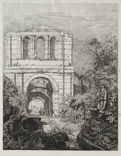 Ruins of the Palais Gallien in Bordeaux by Maxime Lalanne, print, 1866-1874