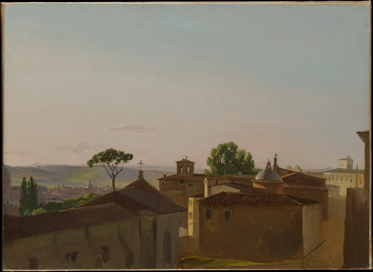 View on the Quirinal Hill, Rome by Simon Denis, painting, 1800