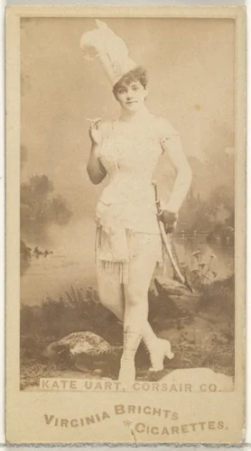 Kate Uart, Corsair Co., from the Actors and Actresses series (N45, Type 1) for Virginia Brights Cigarettes by Allen & Ginter, photograph, 1885-1891