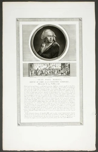 Jean Paul Marat, Paris Deputy to the National Convention, from the series Tableaux historiques de la révolution française by Jean Duplessi-Bertaux, print, 1798-1804