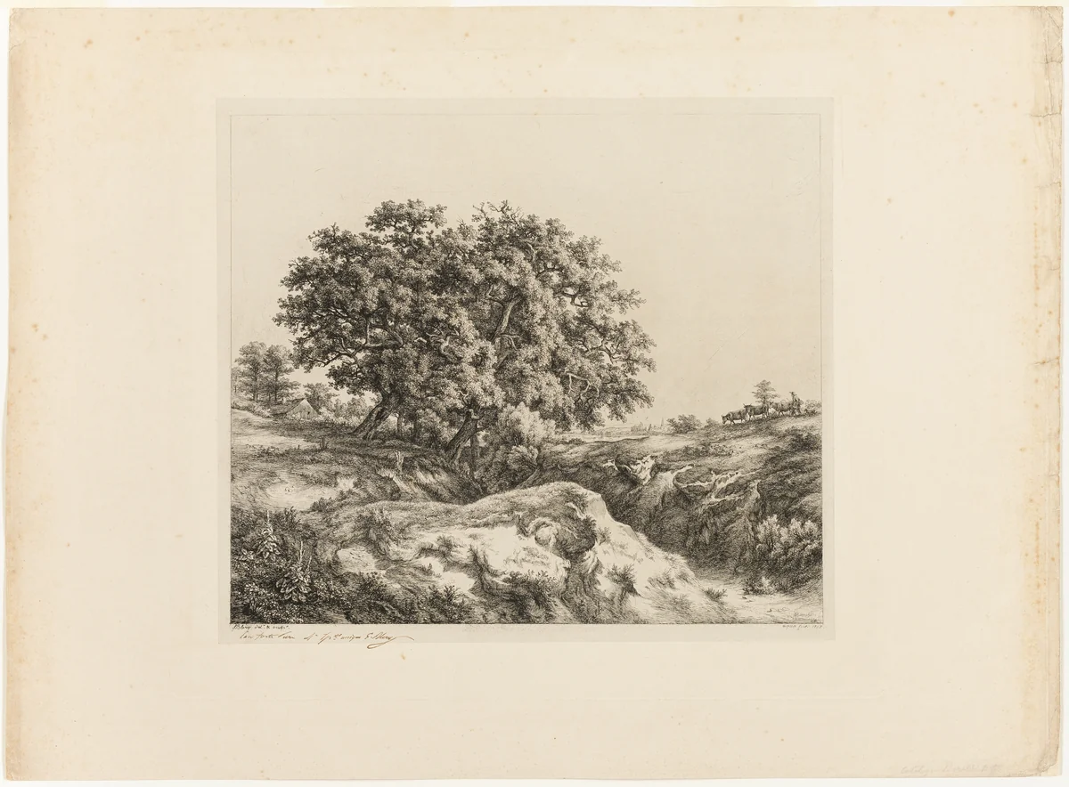 The Bouquet of Trees, or The Lindens (Souvenir of the Sarthe) by Eugène Blery, print, 1861