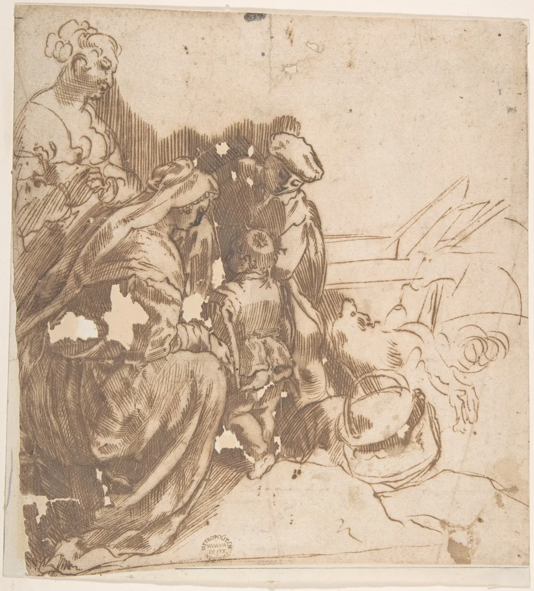 Family Group by anonymous, drawing, 1600-1700