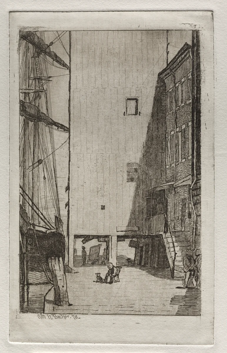 Ship and Elevator by Otto H. Bacher, print, 1878