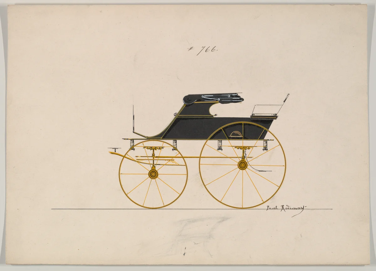 Design for Phaeton, no. 766 by Brewster & Co., drawing, 1850-1874