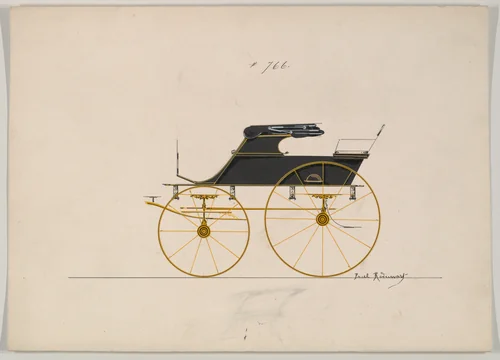 Design for Phaeton, no. 766 by Brewster & Co., drawing, 1850-1874