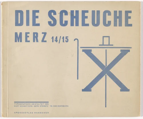 Merz no. 14/15: The Scarecrow (Die Scheuche) by Kurt Schwitters, Kate Steinitz, Theo van Doesburg, design, 1925