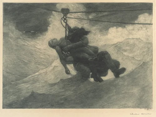 The Life Line by Winslow Homer, print, 1884