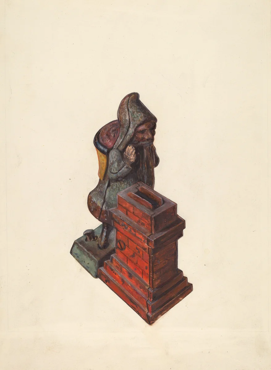 Toy Bank: Santa Claus by Clementine Fossek, index of american design, 1937