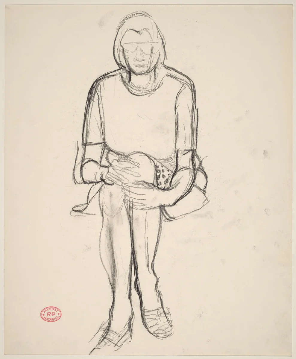Untitled [seated woman with crossed legs] by Richard Diebenkorn, drawing, 1955-1967