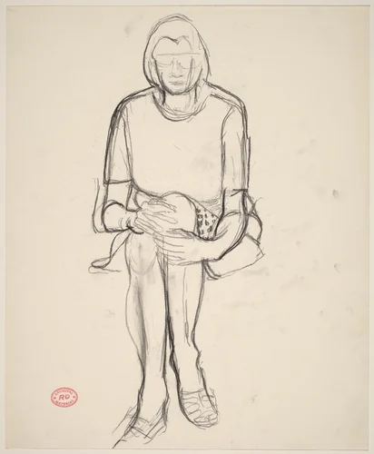 Untitled [seated woman with crossed legs] by Richard Diebenkorn, drawing, 1955-1967