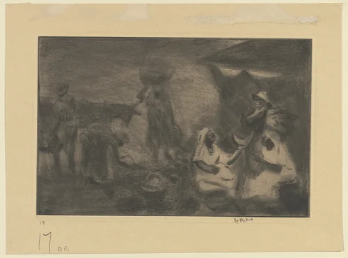Early Morning Market by George Hart, print, 1923