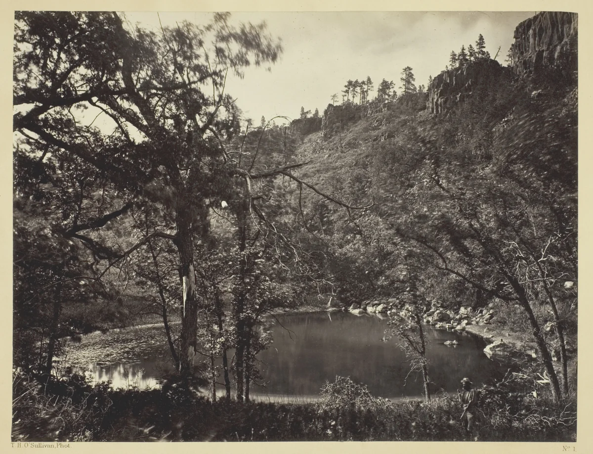 Apache Lake, Sierra Blanca Range, Arizona by Timothy O'Sullivan, photograph, 1873