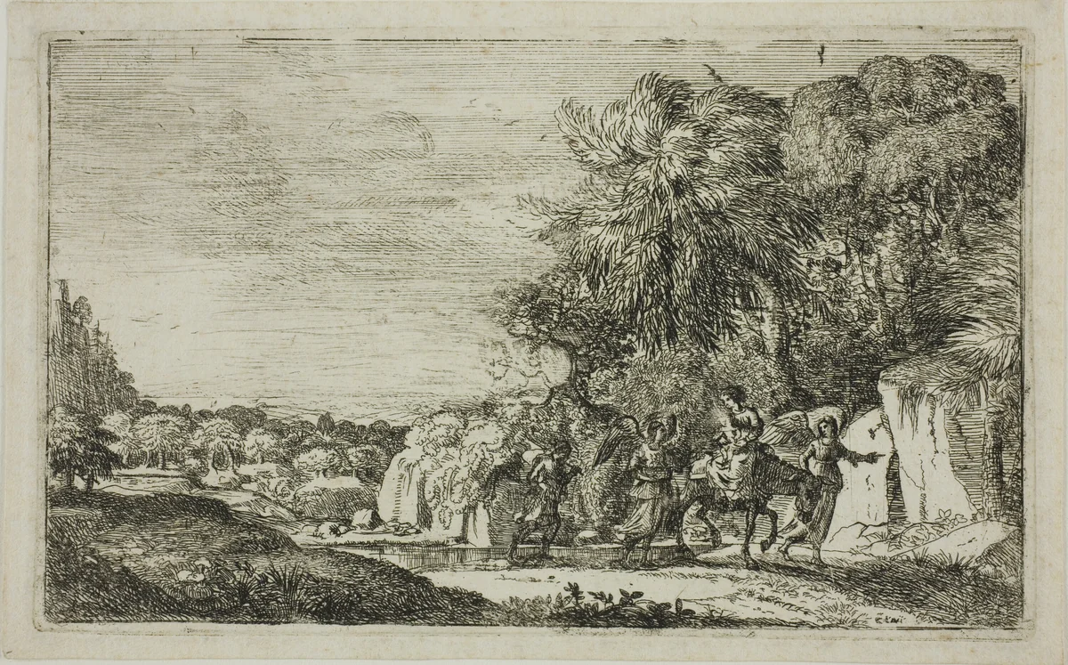 The Flight into Egypt by Claude Lorrain, print, 1630-1633