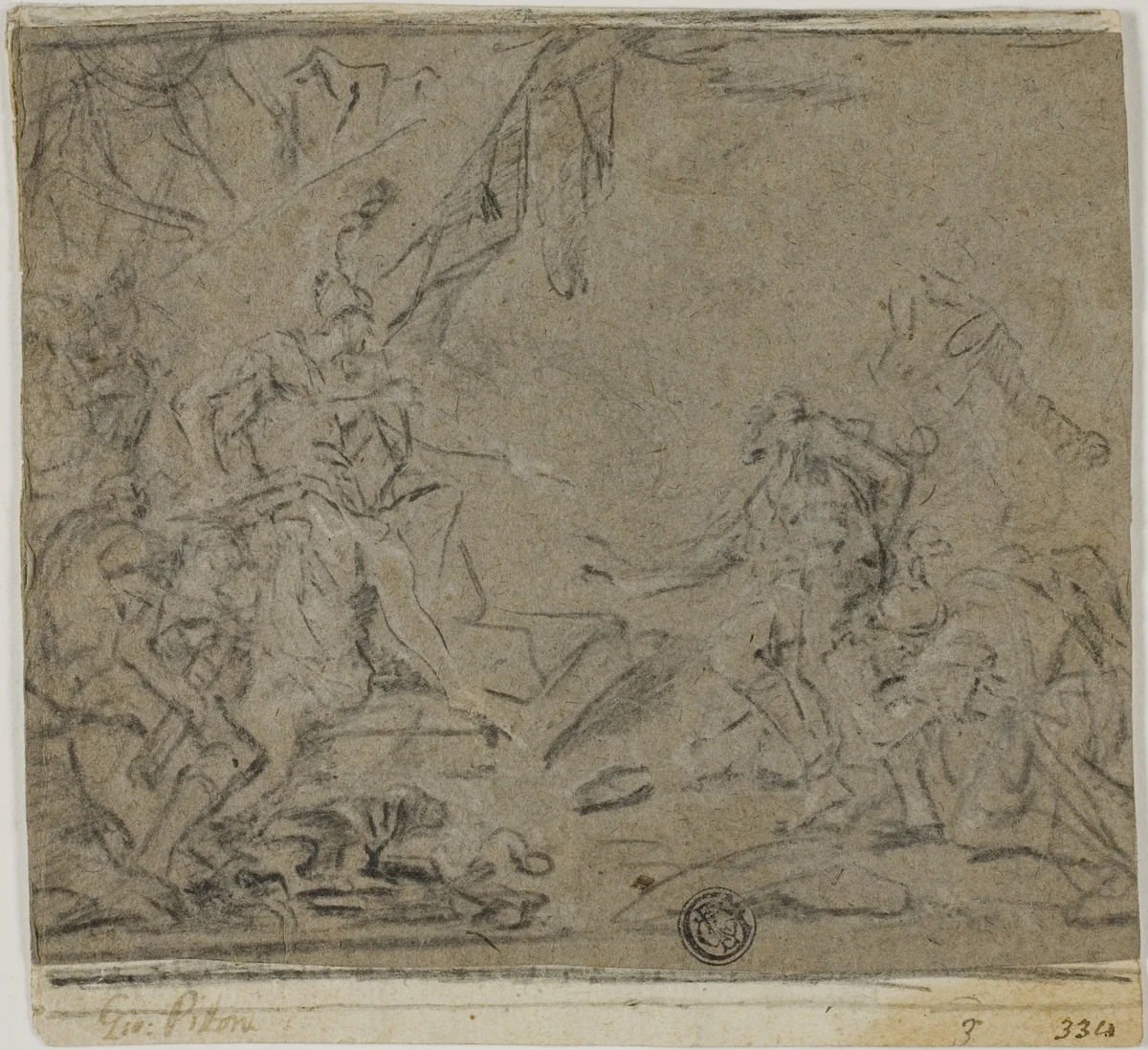 Family of Darius before Alexander by Giovanni Battista Pittoni the younger, drawing, 1707-1767