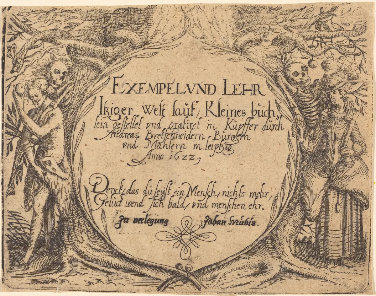 Exempel und Lehr Jetziger Welt Lauf by Andreas Bretschneider, print, 1622