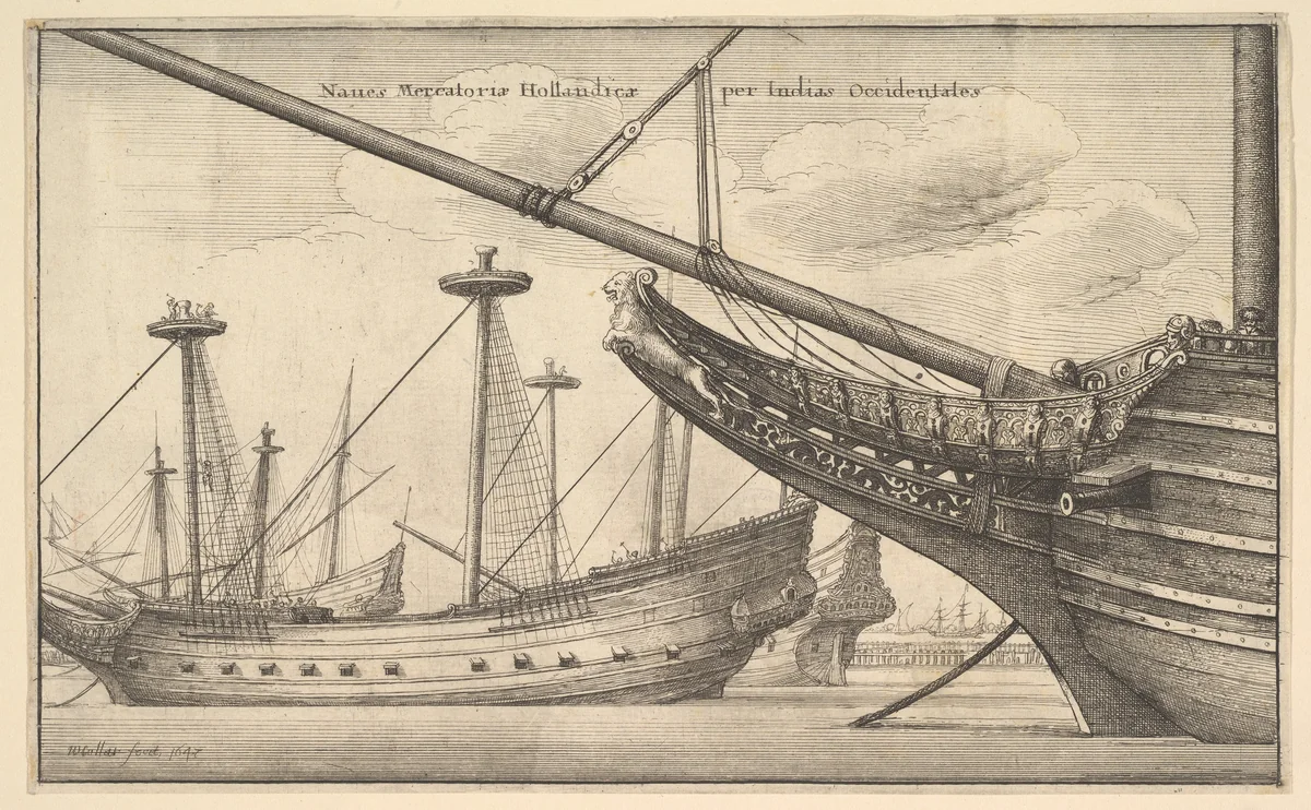 Naues Mercatoriæ Hollandicæ per Indias Occidentales (Dutch West Indiaman) by Wenceslaus Hollar, print, 1647