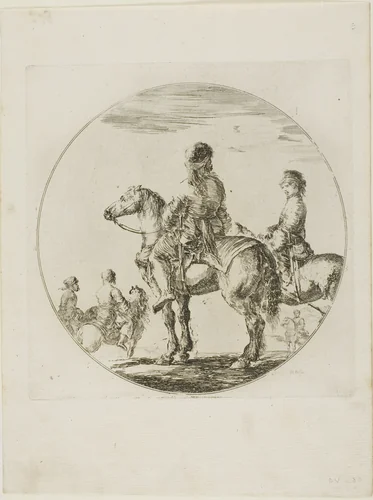 Two Polish Horsemen by Stefano della Bella, print, 1646-1656