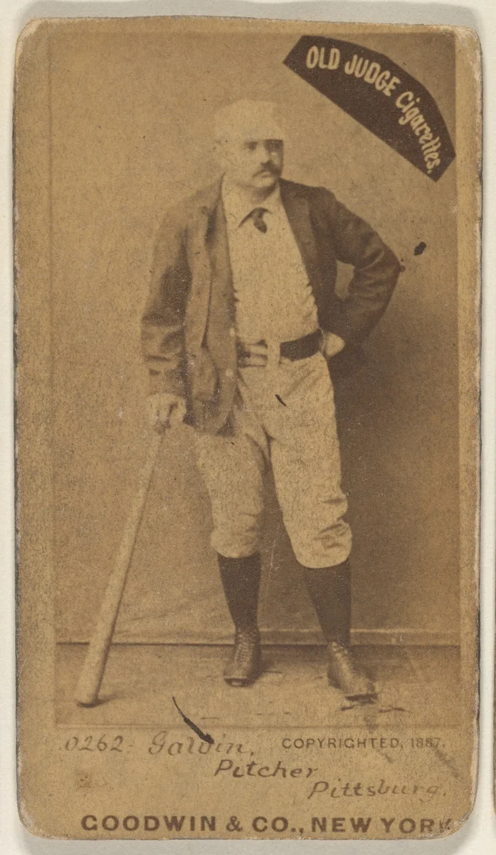 James Francis "Pud" Galvin, Pitcher, Pittsburgh, from the Old Judge series (N172) for Old Judge Cigarettes by Goodwin & Company, photograph, 1887