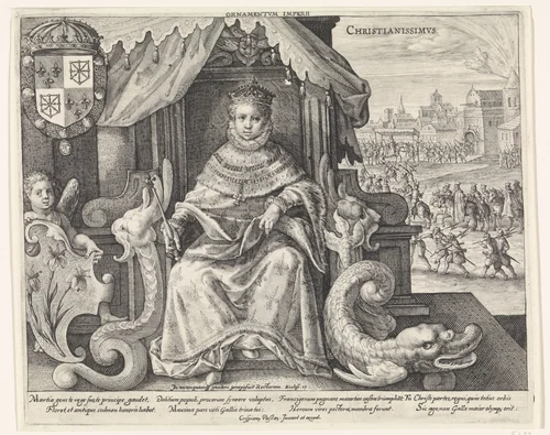 Medea geeft Jason beeld van Ganymedes met adelaar by Unknown, print, 1539