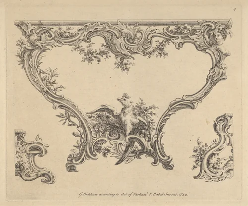 Design for a Console Table by Pierre Edmé Babel, print, 1752