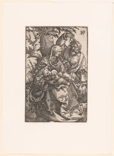 Heilige familie onder een boom by anonymous, print, 1521