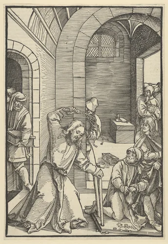 Christ Purifying the Temple, from "Speculum passionis domini nostri Ihesu Christi" by Hans Schäufelein, print, 1507