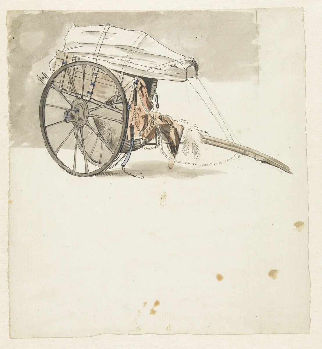 Huifkar by Pieter Bartholomeusz. Barbiers, drawing, 1782-1837