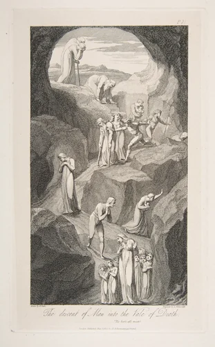 The Descent of Man into the Vale of Death, from "The Grave," a Poem by Robert Blair by William Blake, print, 1813