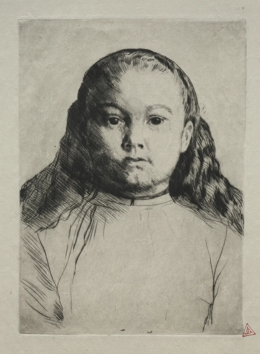 Little Marie by Alphonse Legros, print, 1875