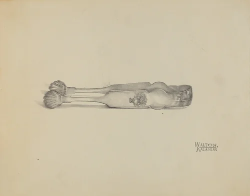 Silver Sugar Tongs by Kalamian Walton, index of american design, 1935-1942
