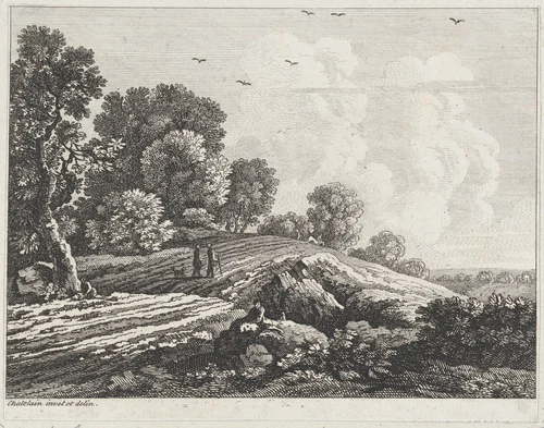 Landscape by Jean Baptiste Claude Chatelain, print, 1725-1763