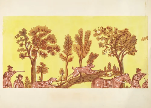 Bandbox Design (Rabbit Hunt) by American 20th Century, index of american design, 1935-1942