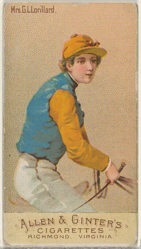 Mrs. G.L. Lorillard, from the Racing Colors of the World series (N22b) for Allen & Ginter Cigarettes by Allen & Ginter, print, 1888