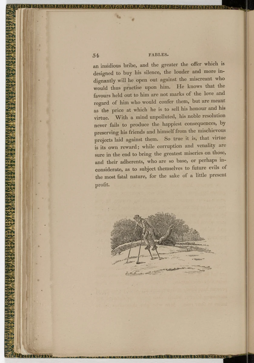 Tailpiece (page 54) from The Fables of Aesop by Thomas Bewick, illustrated book, 1818