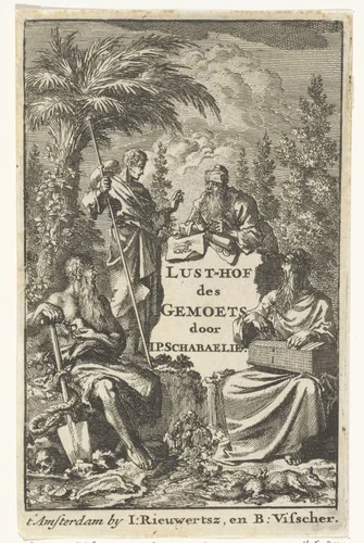 Titelpagina voor: Jean Philipsz. Schabaalje's,'De vermeerderde lust-hof des gemoeds', 1706 by Jan Luyken, print, 1706