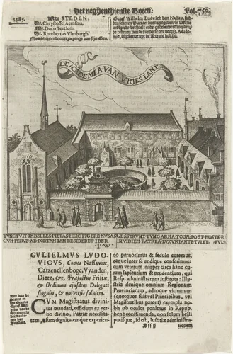 Universiteit van Franeker by Pieter Feddes van Harlingen, print, 1611-1623