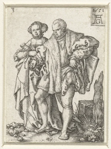 Dansend paar by Unknown, print, 1551