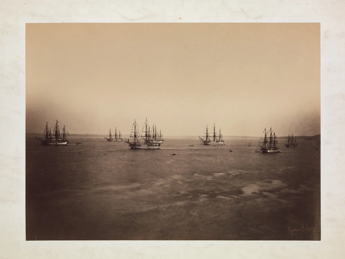 The French and English Fleets, Cherbourg by Gustave Le Gray, photograph, 1858