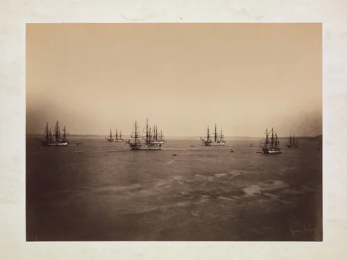 The French and English Fleets, Cherbourg by Gustave Le Gray, photograph, 1858