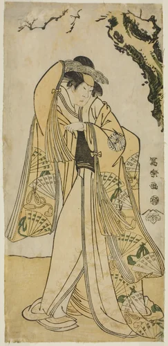 The actor Sakakiyama Sangoro as Princess Odae, the daughter of the Senior Regent Michinaga by Toshusai Sharaku (東洲斎 写楽), print, 1794