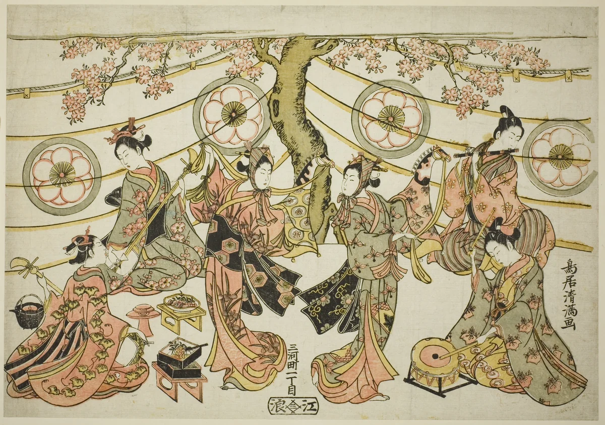 The Harugoma Dance by Torii Kiyomitsu I, print, 1761-1771