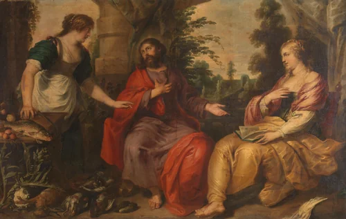 Christ with Martha and Mary by Vincent Malò, painting, 1630-1634