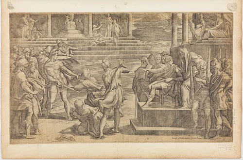 The Martyrdom of St. Peter and St. Paul by Giovanni Jacopo Caraglio, print, 1500-1565