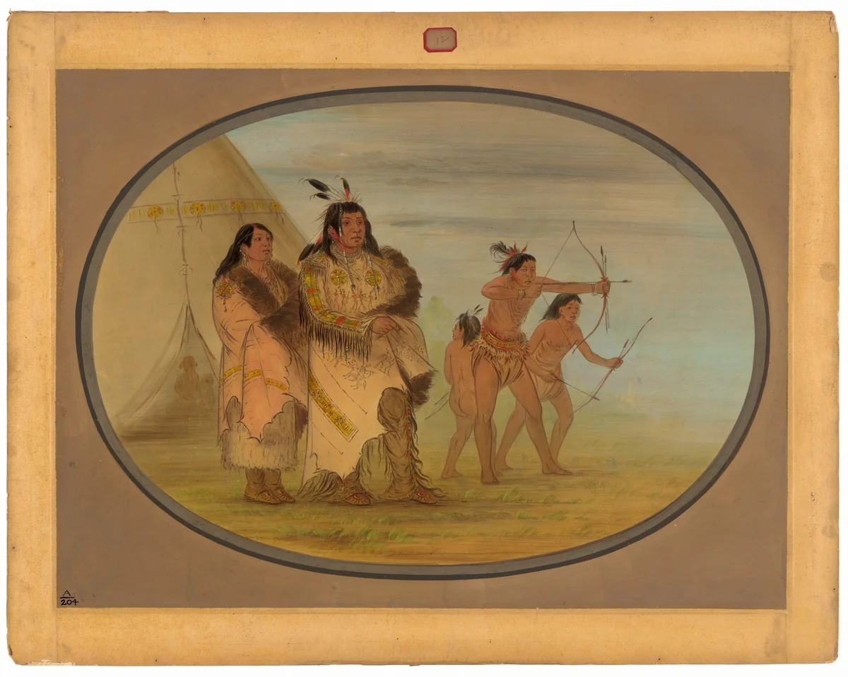 Ojibbeway Indians by George Catlin, painting, 1861-1869
