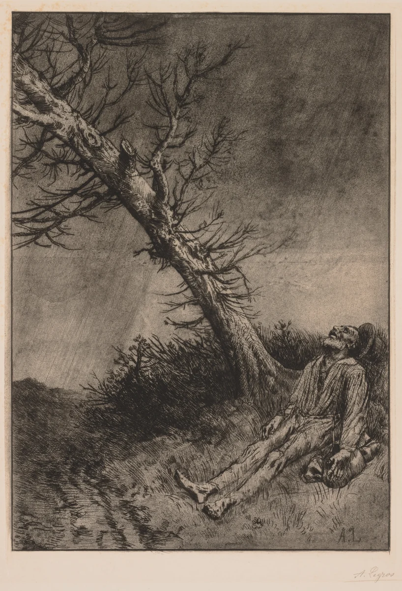 Death of the Vagabond by Alphonse Legros, print, 1870-1880