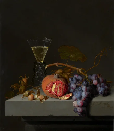 Still Life with Fruit by Jacob van Walscapelle, painting, 1675