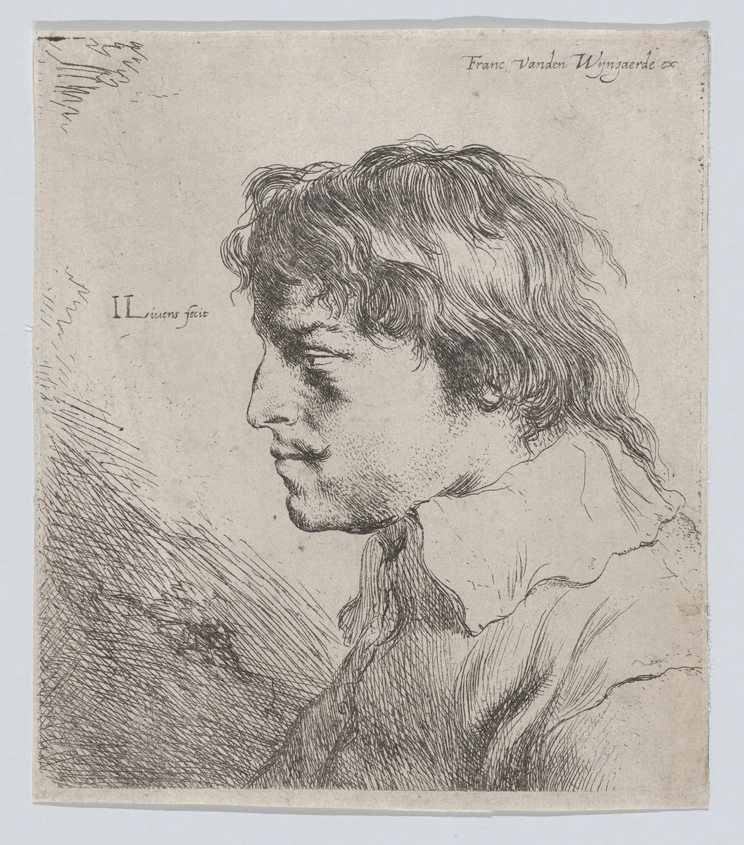 Bust of a Man in Profile to the Left by Jan Lievens, print, 1620-1674