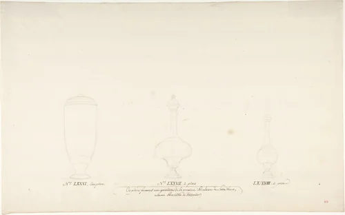 Design for Three Vases by anonymous, drawing, 1765-1790