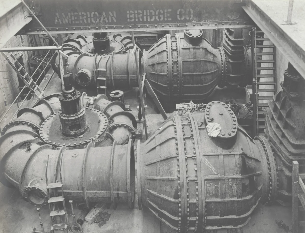 Balboa Terminals. Dry Dock #1. Pump Well. Main pumps "A" and "B" by Unidentified Photographer, photograph, 1916