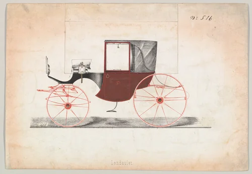 Landaulet #516 by Brewster & Co., drawing, 1855-1865